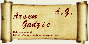 Arsen Gadžić vizit kartica